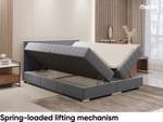 Boxspringbett Piaf Grau - Breite: 146 cm - H3