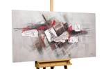 Acrylbild handgemalt A Great Collision Grau - Rot - Massivholz - Textil - 140 x 70 x 4 cm