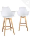 Chaise de bar scandinave MOTA (lot de 2) Blanc