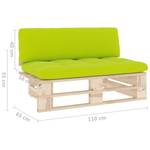 Paletten Mittelsofa 3016504-8 Braun - Grün - Holzwerkstoff - Holzart/Dekor - 110 x 55 x 65 cm