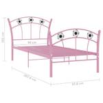 Bettrahmen 3010033 Pink - Metall - 96 x 101 x 208 cm