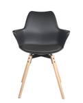 Lot de 2 fauteuils MOTI Noir - Matière plastique - Bois/Imitation - 59 x 82 x 47 cm