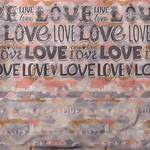 Parure de lit Love Gris - Fibres naturelles - 160 x 1 x 210 cm