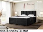 Boxspringbett Antonio Black Schwarz - 140 x 214 cm - H3