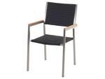 Chaise de salle à manger GROSSETO Noir - Argenté - Lot de 2