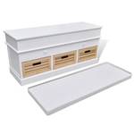 Coffre de stockage 240806 Blanc - Bois manufacturé - Bois/Imitation - 100 x 50 x 35 cm