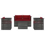 Gartensitzgruppe K093(5-tlg) Rot - Massivholz - 72 x 65 x 70 cm