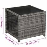 Bistro-Set (3-teilig) 47678 Grau - Metall - Polyrattan - 45 x 40 x 45 cm