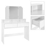 Coiffeuse + tabouret ML-DESIGN Set Blanc - Bois manufacturé - 40 x 140 x 100 cm