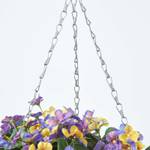 Hängende Kunstpflanze Stiefmütterchen Violett - Kunststoff - 38 x 60 x 60 cm