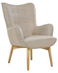 Fauteuil VEJLE Beige - Chêne clair - Textile