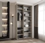 Drehtürenschrank Como 4 Beige - Schwarz - 120 x 50 cm