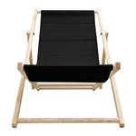 Chaise longue de plage ECD Germany Set Noir - Bois massif - Textile - 52 x 83 x 117 cm