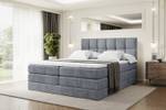 Boxspringbett RICAR KING Hellgrau - Breite: 160 cm