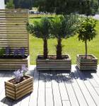 Jardinière en pin traité autoclave avec Marron - Bois manufacturé - 80 x 28 x 40 cm