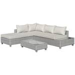 Gartensofa-Set (3-tlg.) 860-179 Grau - Polyrattan - 83 x 59 x 209 cm