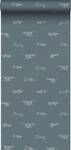 Tapete Flugzeuge und Hubschrauber D13950 Blau - Naturfaser - Textil - 53 x 1005 x 1005 cm