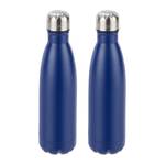 2 x Trinkflasche Edelstahl blau Schwarz - Dunkelblau - Silber