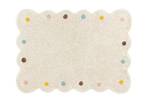 Tapis lavable en coton, COOKIE Beige - Textile - 120 x 160 cm