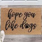 Kokos Fußmatte "Hope you like Dogs" Schwarz - Braun - Naturfaser - Kunststoff - 60 x 2 x 40 cm