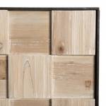 Buffet 4 portes bois sapin et pieds méta Beige - En partie en bois massif - 41 x 87 x 146 cm