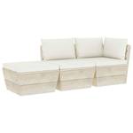 Garten-Lounge-Set (3-teilig) 3016490-5 Weiß - Holzwerkstoff - Holzart/Dekor - 60 x 30 x 60 cm