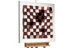Tableau 3D Precious Strategy Marron - Matière plastique - En partie en bois massif - 85 x 85 x 8 cm