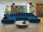 Ecksofa Torezio Bis Blau - Ecke davorstehend links