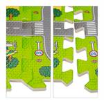Puzzlematte Straße mit Tieren Grau - Grün - Weiß - Kunststoff - 31 x 1 x 31 cm