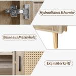 Schuhbank YI AGD56 Braun - Holzwerkstoff - Massivholz - 40 x 53 x 105 cm