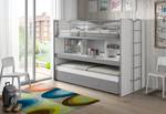 Lits mezzanine enfant Bonny Gris - Bois manufacturé - Métal - Matière plastique - 102 x 161 x 222 cm