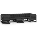 Garten-Lounge-Set (8-teilig) 3009774-2 Anthrazit - Schwarz