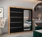 Armoire à portes coulissantes promo v2 Noir - Imitation chêne - Largeur : 200 cm - 2 porte