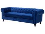 Set de canapés CHESTERFIELD Bleu - Bleu marine - Chêne foncé - 201 x 70 x 75 cm