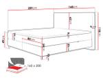 Boxspringbett Laro Cord Moosgrün - Breite: 168 cm