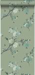 Öko-Strukturtapete Blumenmuster 7252 Grün - Naturfaser - Textil - 53 x 1005 x 1005 cm