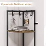 Eckregal mit Ablagen und Haken Brandon Schwarz - Braun - Holzwerkstoff - Metall - Kunststoff - 32 x 135 x 31 cm