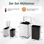 Abfalleimer SK32238EXDE（2er Set） Silber - Metall - 34 x 68 x 38 cm