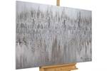 Acrylbild handgemalt Argentic Loom Grau - Silber - Massivholz - Textil - Holz teilmassiv - 120 x 80 x 4 cm