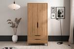 Kleiderschrank PAUL Braun - Massivholz - Holzart/Dekor - 95 x 188 x 60 cm