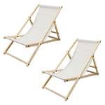 Liegestuhl 2er Set bis 120 kg Beige Beige