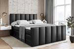 Boxspringbett BOXI1-Z KING Hochglanz Schwarz - Breite: 180 cm