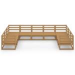 Garten-Lounge-Set (9-teilig) 3009775-1 Braun - Massivholz - Holzart/Dekor - 70 x 67 x 70 cm