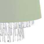 Lustre abat-jour en tissu et cristaux Vert - Métal - Matière plastique - Textile - 32 x 130 x 32 cm