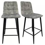 Lot de 2 chaises de bar - NAMI Gris