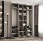 Drehtürenschrank Como 3 Beige - Schwarz - 170 x 40 cm