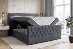 Boxspringbett AURORA Steingrau - Breite: 120 cm - H4