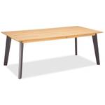 Table Sentosa Naturel/Gris 90x180 cm Marron - Gris - Bois massif - Bois/Imitation - 180 x 75 x 90 cm