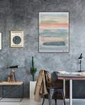Tableau peint Colours of Sunrise Blanc - Bois massif - Textile - 75 x 100 x 4 cm