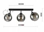 Deckenlampe Bergen III Schwarz - Glas - Metall - 60 x 21 x 60 cm